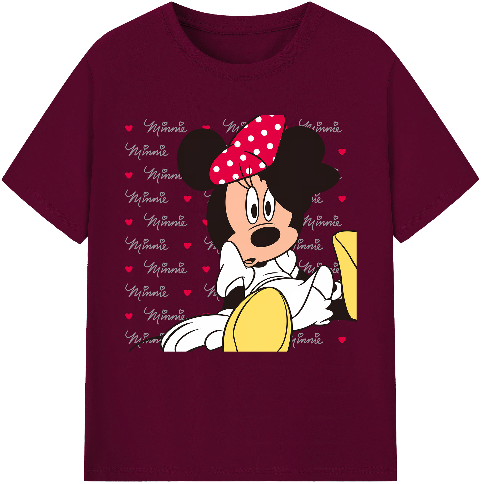 （画像用） ミッキーマウス Mickey Mouse レディースカジュアルプリントTシャツ（綿100％）